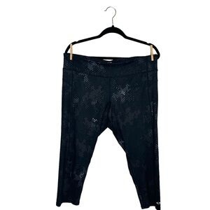 CHAMPION Leggings XXL Black White Spot Polka Dot Capri DuoDry